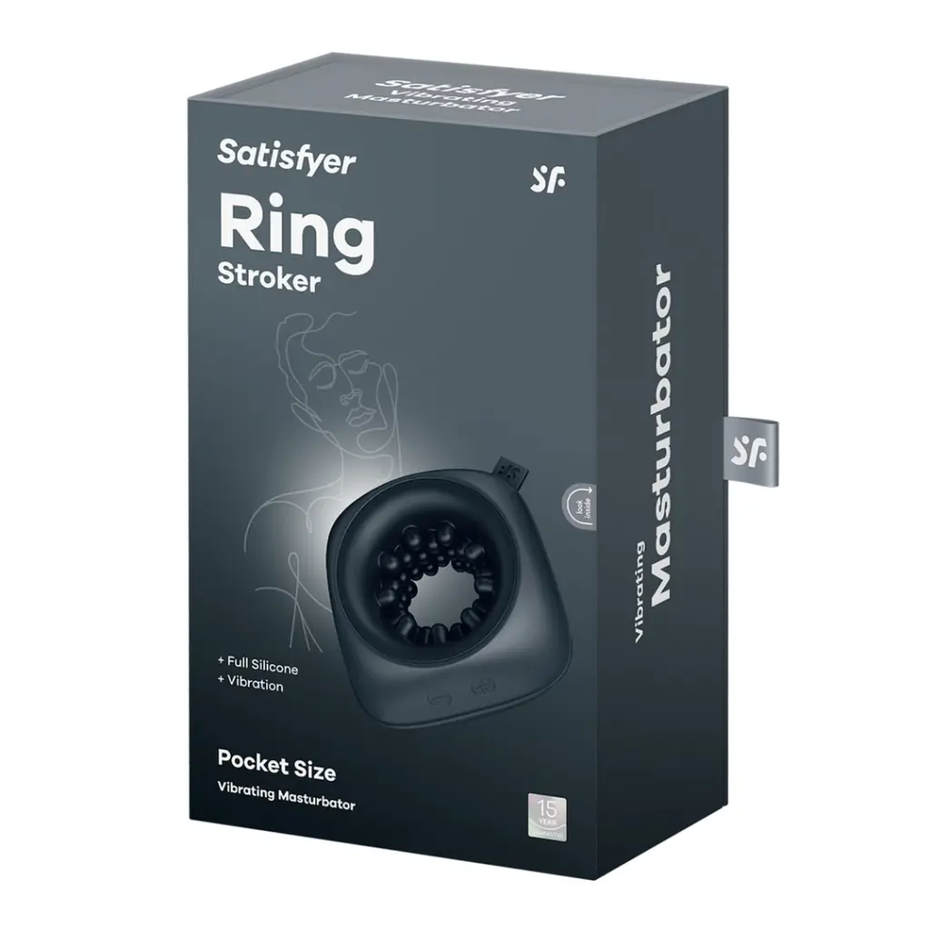 Мастурбатор Satisfyer Ring Stroker з вібрацією чорний - фото 4