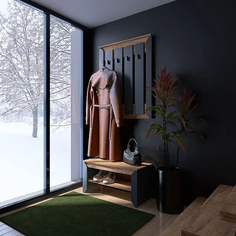 Тумба для обуви Эверест Нордик-900, 90х38х45 см графит/дуб золотой крафт (EVR-5546) - фото 5