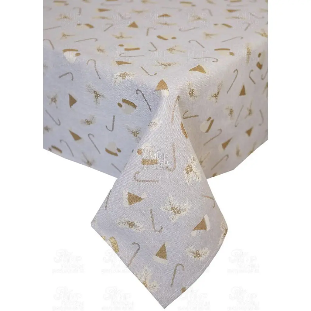 Скатерть Прованс Шапочки на бежевом 136х136 см (36549)  - фото 2