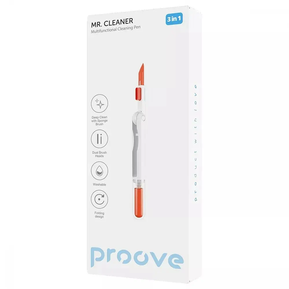 Багатофункціональний набір Proove Mr. Cleaner 3in1 для чищення електроніки та гаджетів Білий (MCP00000302) - фото 3