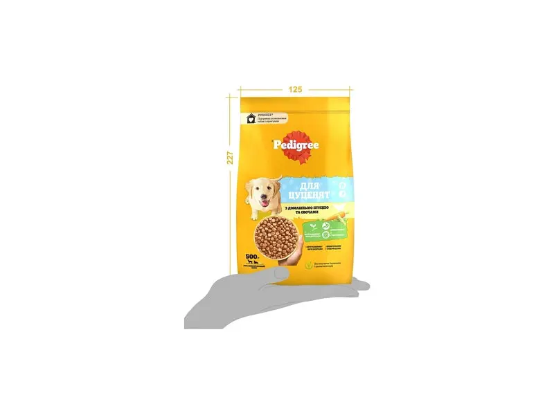 Сухий корм для собак Pedigree для цуценят з птицею та овочами 500 г (5998749144923) - фото 6