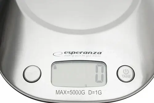 Ваги кухонні Esperanza "Lychee", Silver, чаша для зважування (2 л), нержавіюча сталь, до 5 кг, 3 режими (маса, об'єм води, об'єм молока), 4 одиниці виміру, функція тарування, 2xAAA (EKS008) - фото 4