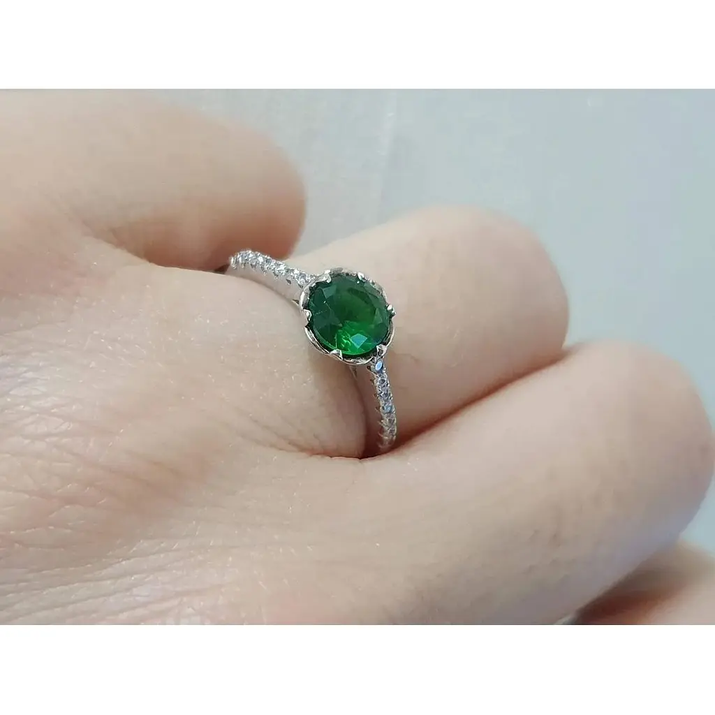 Срібне кільце TOP Silver з фіанітом. 9510168З 17,5 - фото 2