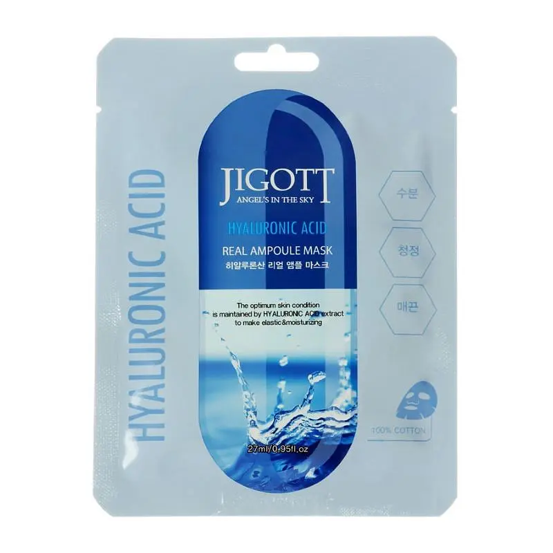 Маска тканинна для обличчя Jigott Hyaluronic Acid Real Ampoule Mask з гіалуроновою кислотою