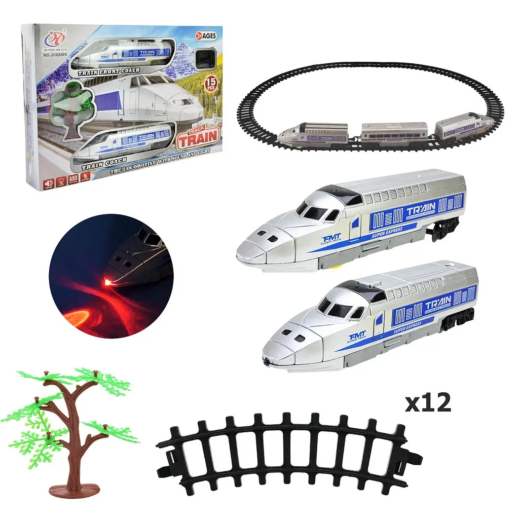Іграшковий електричний поїзд Super Express з рейками та звуком (JHX8809)