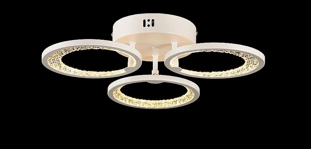 Люстра стельова LED Splendid Ray L2930/3, 3 лампи, 40 см, 3000K, білий метал, сучасний стиль з пультом та димером - фото 3