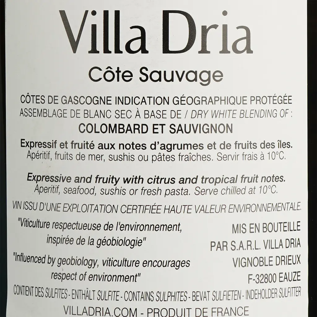 Вино Villa Dria Colombard-Sauvignon Igp Cotes De Gascogne, белое, сухое, 0,75 л (917839) - фото 6