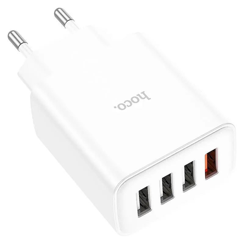 СЗУ Hoco C102A Fuerza QC3.0 (4USB-A) White - фото 4