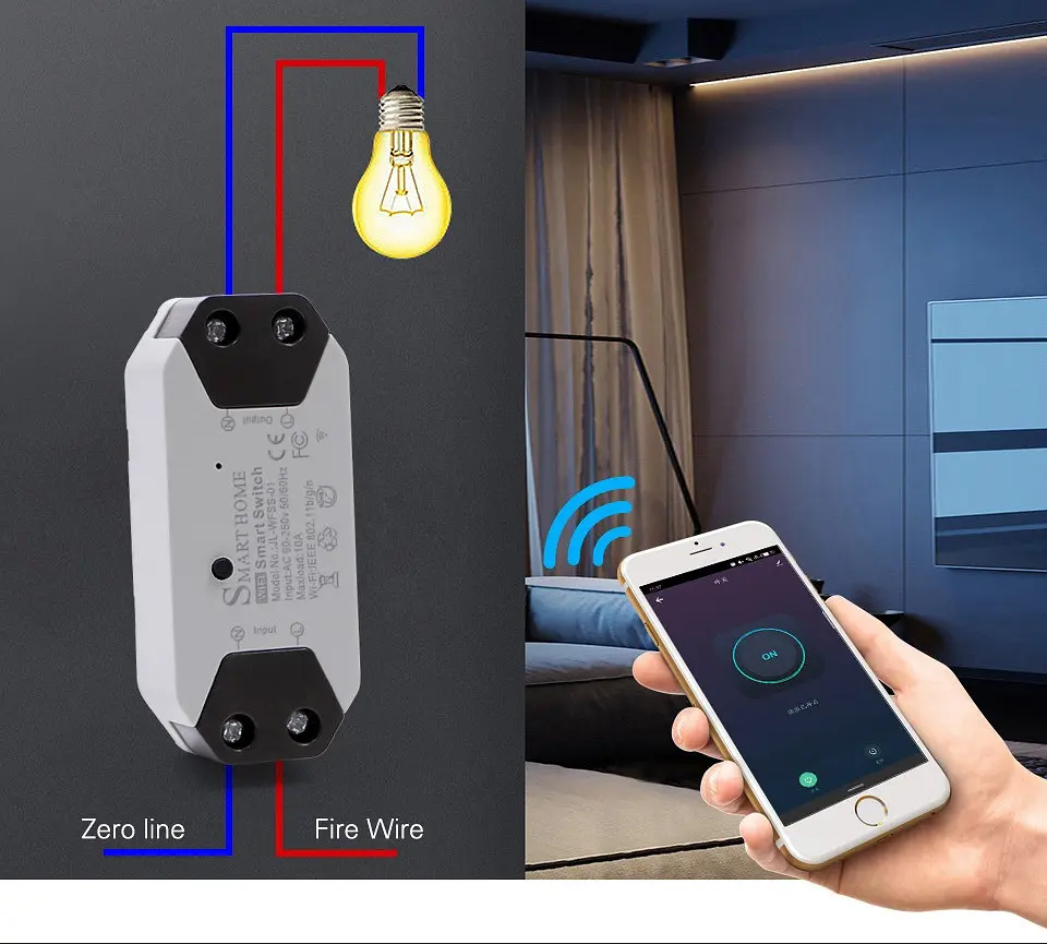 Wi-Fi реле для розумного будинку Smart Home 10А ∙ Розумний вай фай смарт вимикач з керуванням через додаток iOS / Android - фото 5