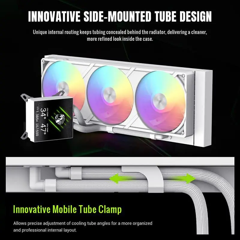 СВО GameMax Glacier 360 LCD White (GLACIER 360 LCD WH) - фото 10