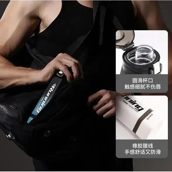 Пляшка для води Xiaomi Quange Large Capacity Tritan Water Cup 760 мл Black/White (6972229764770) - фото 5