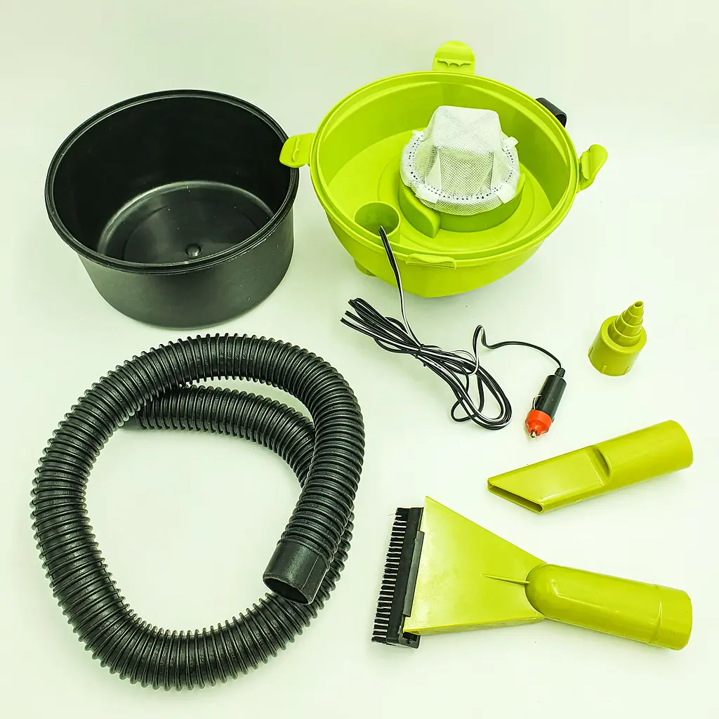 Автомобільний пилосос із функцією насоса 2 в 1 від прикурювача 12В Black Wet & Dry Auto Vacuum Cleaner зелений - фото 4