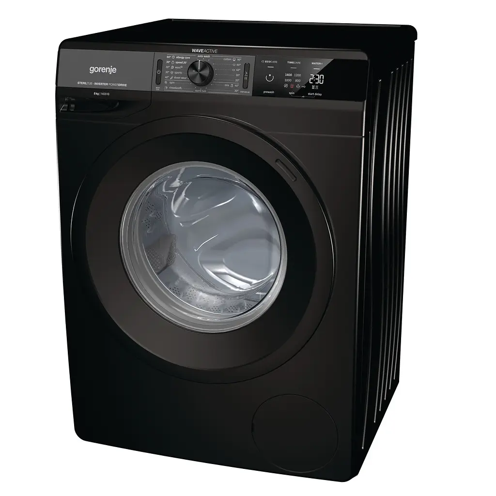 Стиральная машина Gorenje с фронтальной загрузкой WEI843B, 8кг, 1400, A+++, глубина 54.5см, Дисплей, Черный (WEI843B) - фото 3