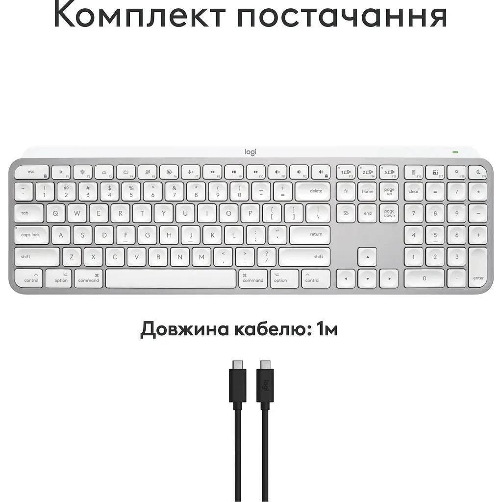 Клавіатура Logitech MX Keys S for Mac Pale Grey (920-011638) [138845] - фото 5