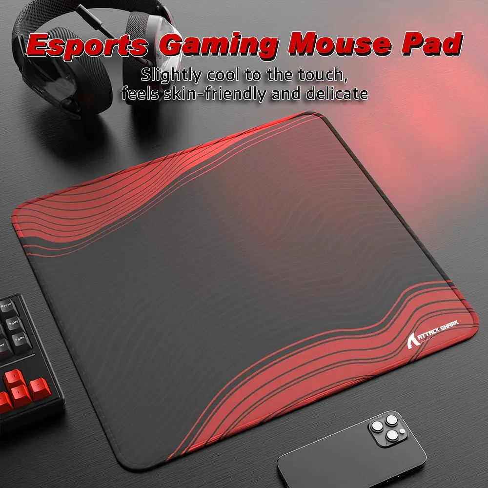 Ігрова поверхня Attack Shark CM02 450x400x4мм Contour line Black Red - фото 9