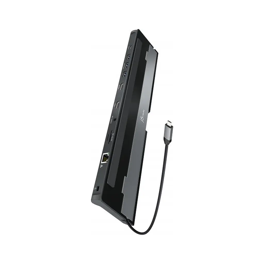 Порт-реплікатор J5create Dock-Station USB-C 10-in-1 (HDMI/PD/USB-A/USB-C/LAN/картридер/audio) (JCD542-N) - фото 7