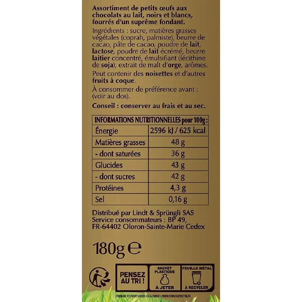 Пасхальні міні-яйця Lindt Lindor асорті 180 г - фото 3
