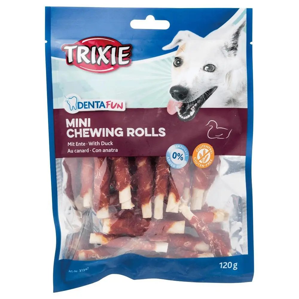 Ласощі для собак Trixie Палочка для чистки зубів з качкою Denta Fun 6 см 120 г