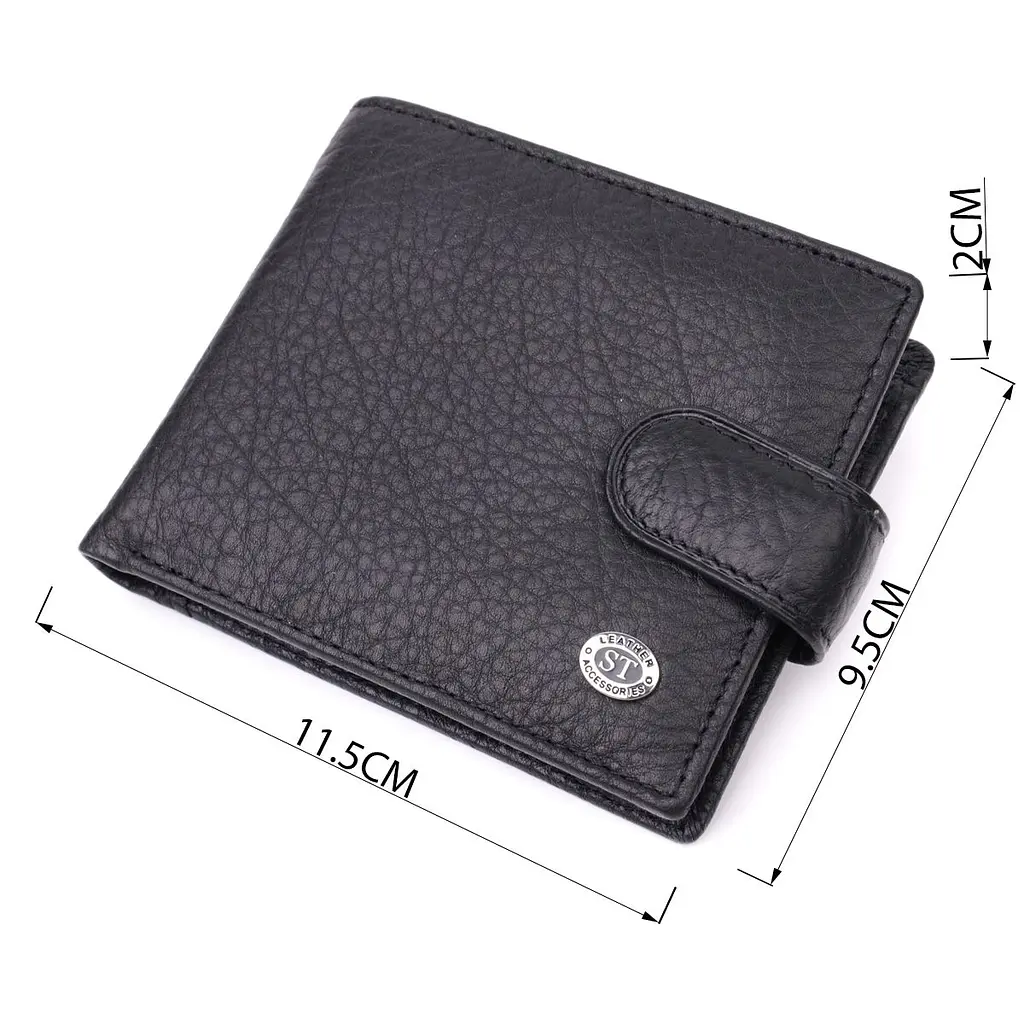 Чоловічий гаманець зручного розміру ST Leather 22471 чорний - фото 7