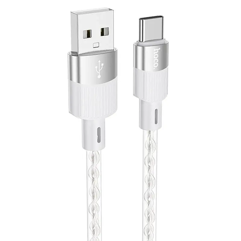 Кабель HOCO X99 Crystal junction silicone charging data cable Type-C 3A 1.2m Сірий