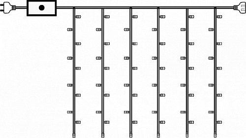 Гирлянда штора 2х2 м на окно Разноцветная светодиодная 240 Led интерьерная Laplandia от сети (m.03.5Т.240+) - фото 6