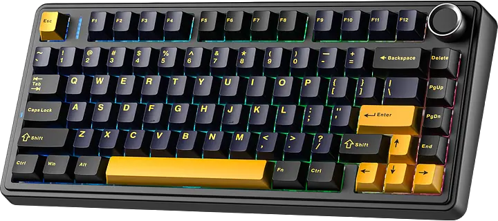 Клавіатура бездротова Aula F75 Gasket Greywood V3 RGB Black (6948391208626) - фото 4