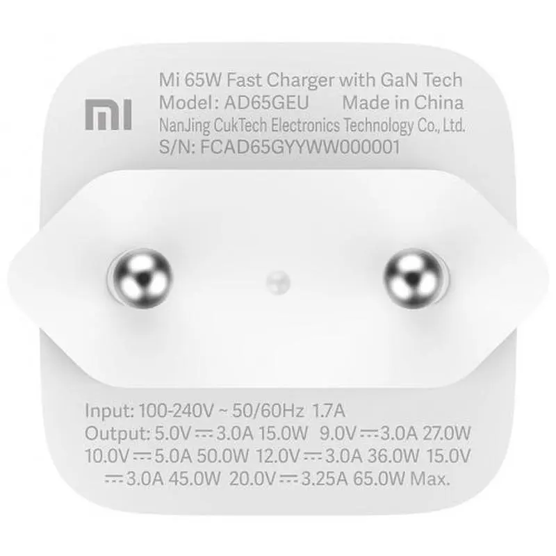 Сетевое зарядное устройство для Xiaomi Mi 65 W Fast Charger GaN Tech - фото 3