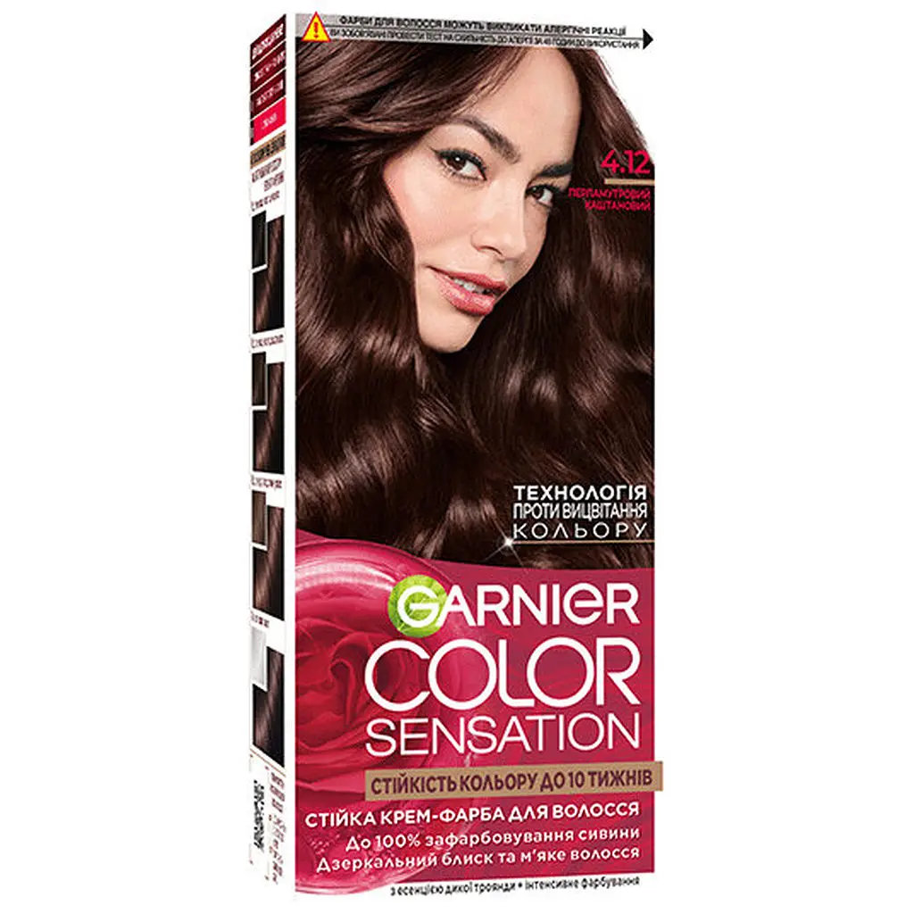 Уцінка. Фарба для волосся Garnier Color Sensation відтінок 4.12 перламутровий каштановий 110 мл (C6544101)