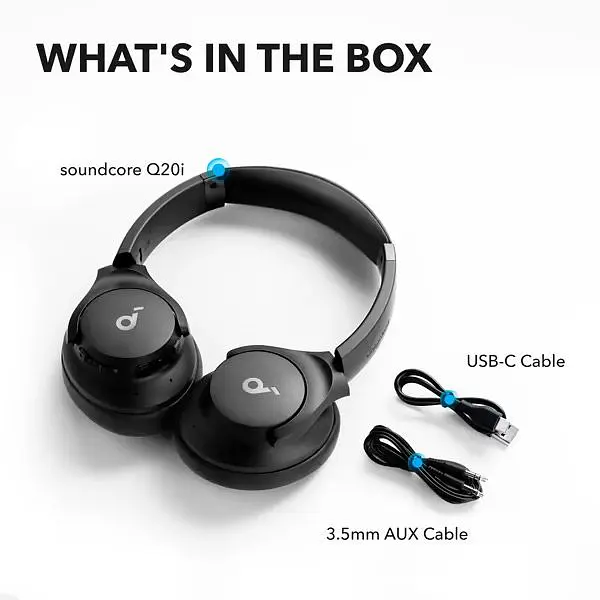Навушники SoundСore Life Q20i Black (A3004G11) [94004] - фото 7