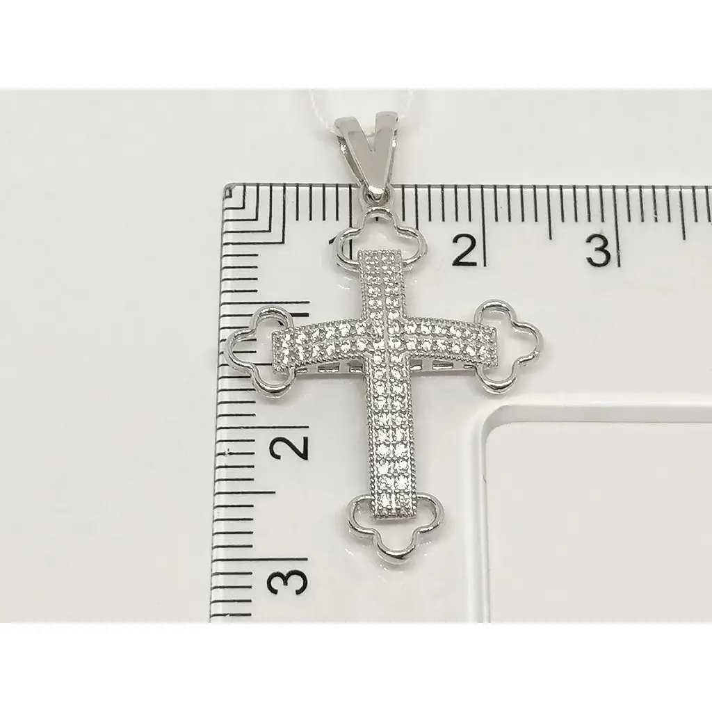 Золотий хрестик Favoritum з фіанітами. 711045_2Б - фото 4