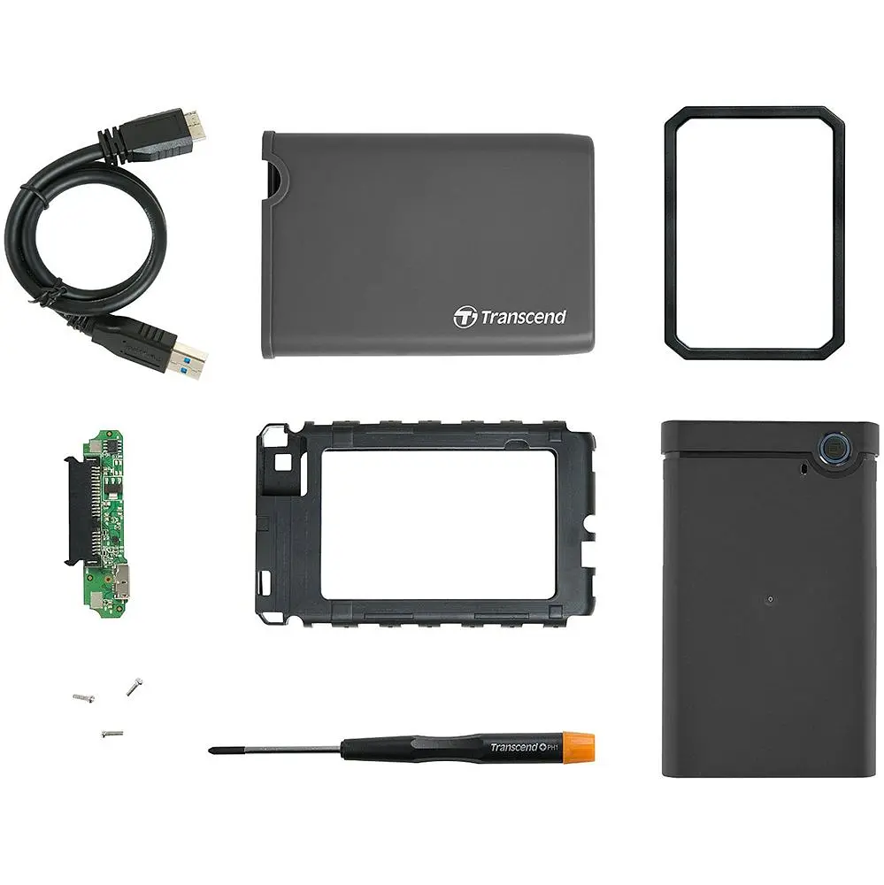 Зовнішня кишеня для HDD/SSD Transcend StoreJet 25CK3 2.5` SATA to USB 3.0 Rubber (TS0GSJ25CK3) [69861] - фото 2