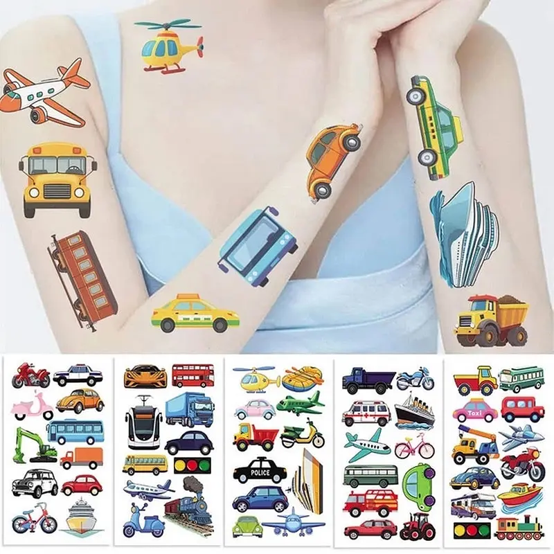 Набір тимчасових тату "Транспорт №1" Fresh Tattoo transport-tattoo-1-10, 10 штук, розмір 12 х 7 см - фото 5