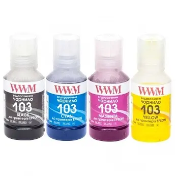 Комплект чорнил WWM 103 для Epson L3100/3110/3150 4х140г B/C/M/Y (E103SET4)