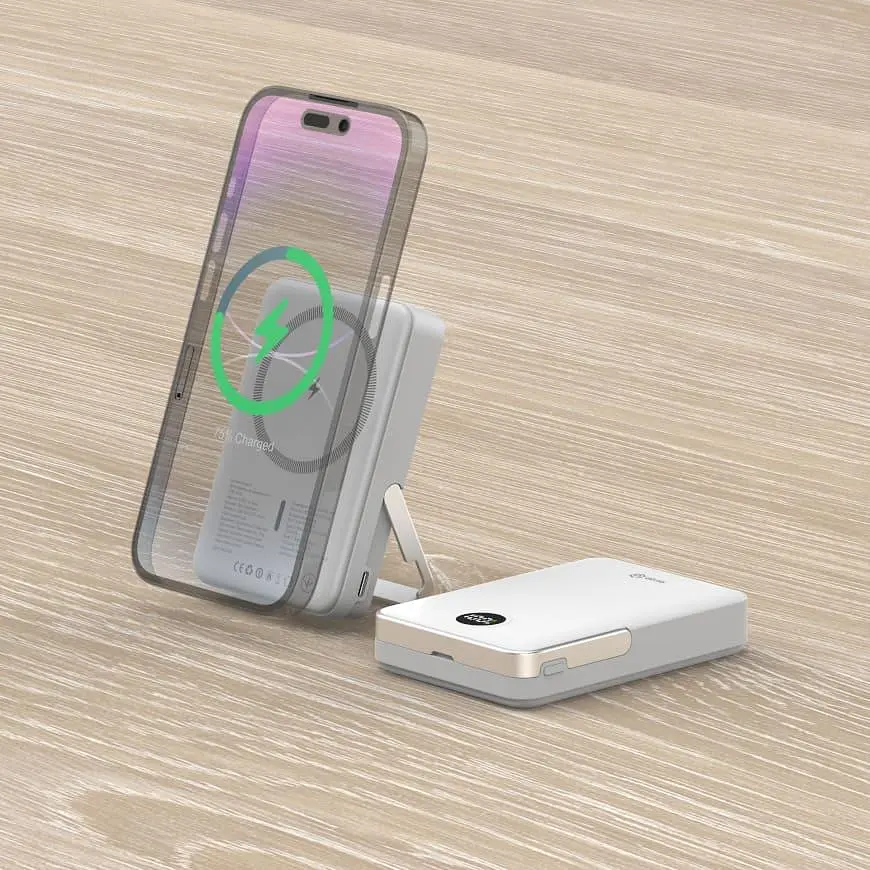 Павербанк ATRIA Magnetic White 10 000 mAh / 15 Вт (WPD-W57) - фото 12