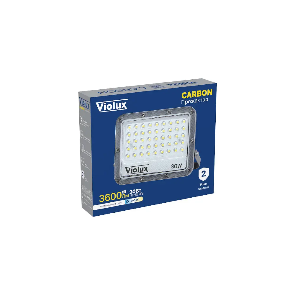 Прожектор LED Violux CARBON 30W 5000K 3600lm IP65 ( 400152 ) - фото 2