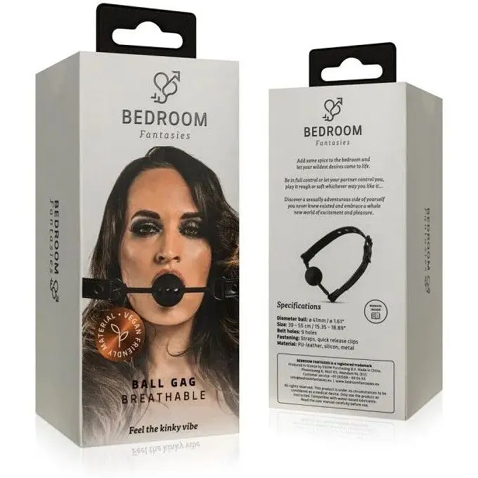 Кляп Bedroom Fantasies Ball Gag Breathable silicone - Black - фото 8