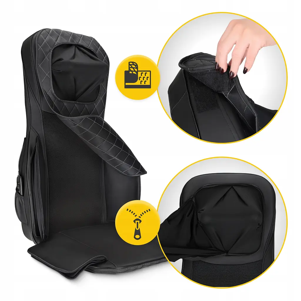 Масажна накидка 4FIZJO Shiatsu багатофункціональна, з підігрівом Black (P-5905973403528) - фото 8