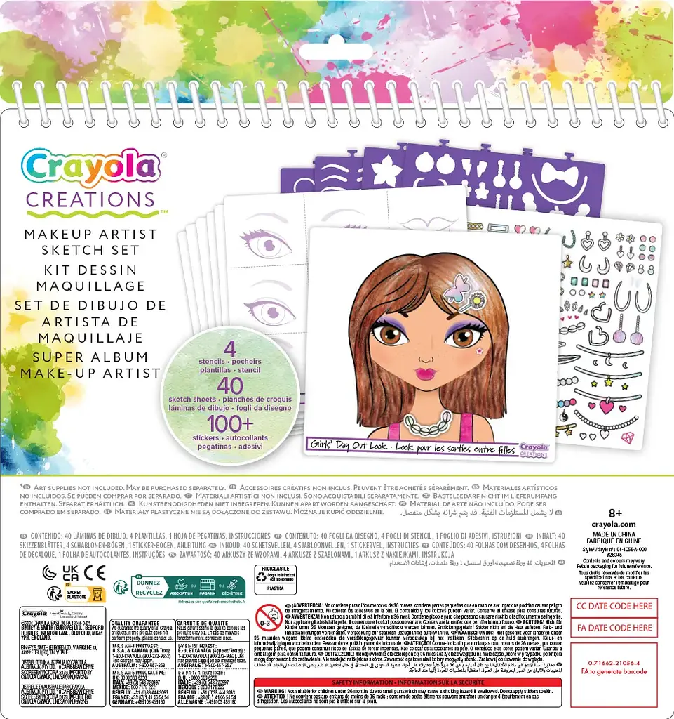 Набір для творчості Crayola Creations Юний візажист з наліпками та трафаретами 40 сторінок (04-1056) - фото 2