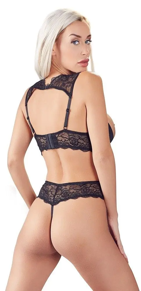 Комплект білизни Cottelli Lingerie Koronkowy, 85B/L (чорний) - фото 3