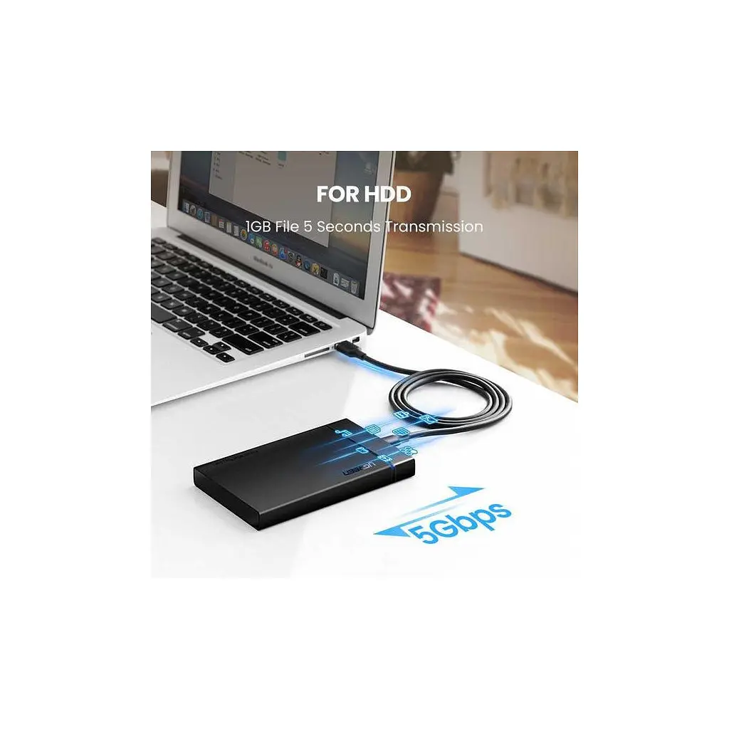 Дата кабель USB 3.0 AM to Type-C 1.0m US184 Black Ugreen (20882) - фото 3