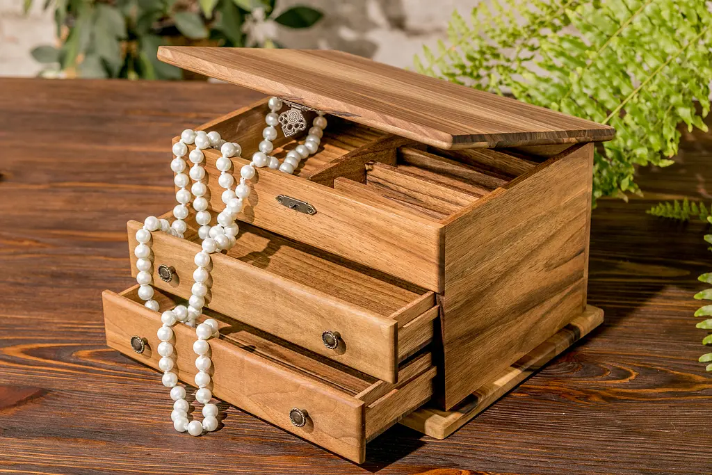 Женская шкатулка для украшений EcoWalnut с зеркалом (EB-8) - фото 10