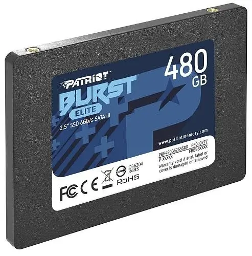 Твердотільний накопичувач SSD Patriot 480Gb, Burst Elite, SATA3, 2.5", 3D TLC, 450/320 МБ/с teh0019821 - фото 2
