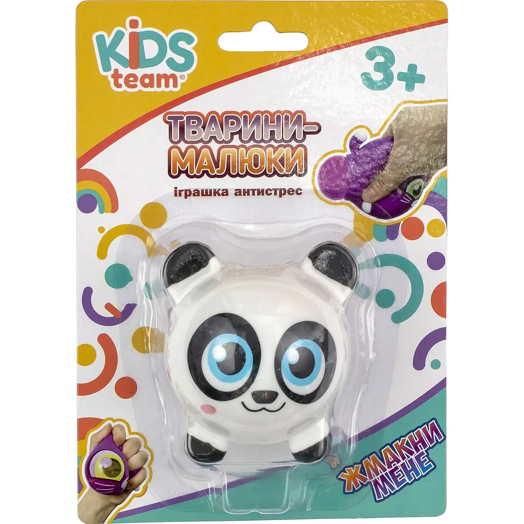Іграшка-антистрес Kids Team Тварини-малюки Малюк панда біла з чорним (CKS-10500_6) - фото 3