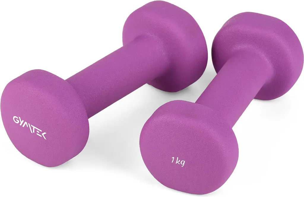 Гантелі для фітнесу неопренові Gymtek Queenfit 2х1кг фіолетовий - фото 3