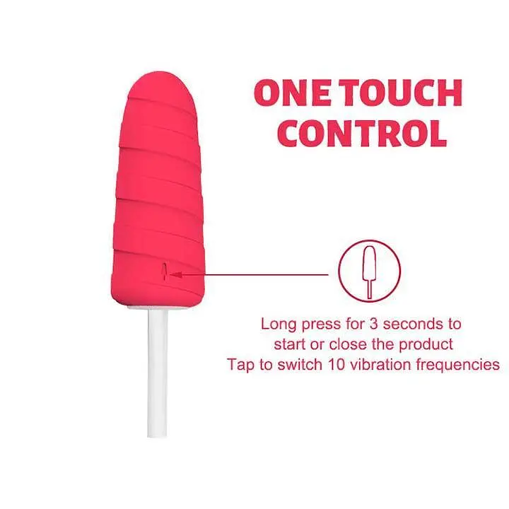 10X Popsicle вибратор-мороженое с USB-зарядкой Красный K000737 - фото 10