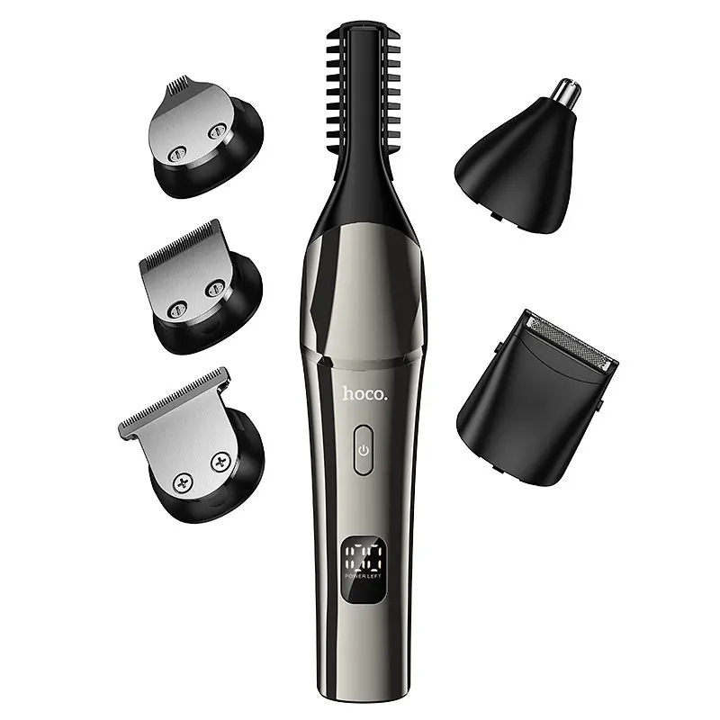 Машинка для стрижки Hoco HP26 600 mAh. IPX6. Multi-function electric clipper grooming set металево-сірий - фото 3