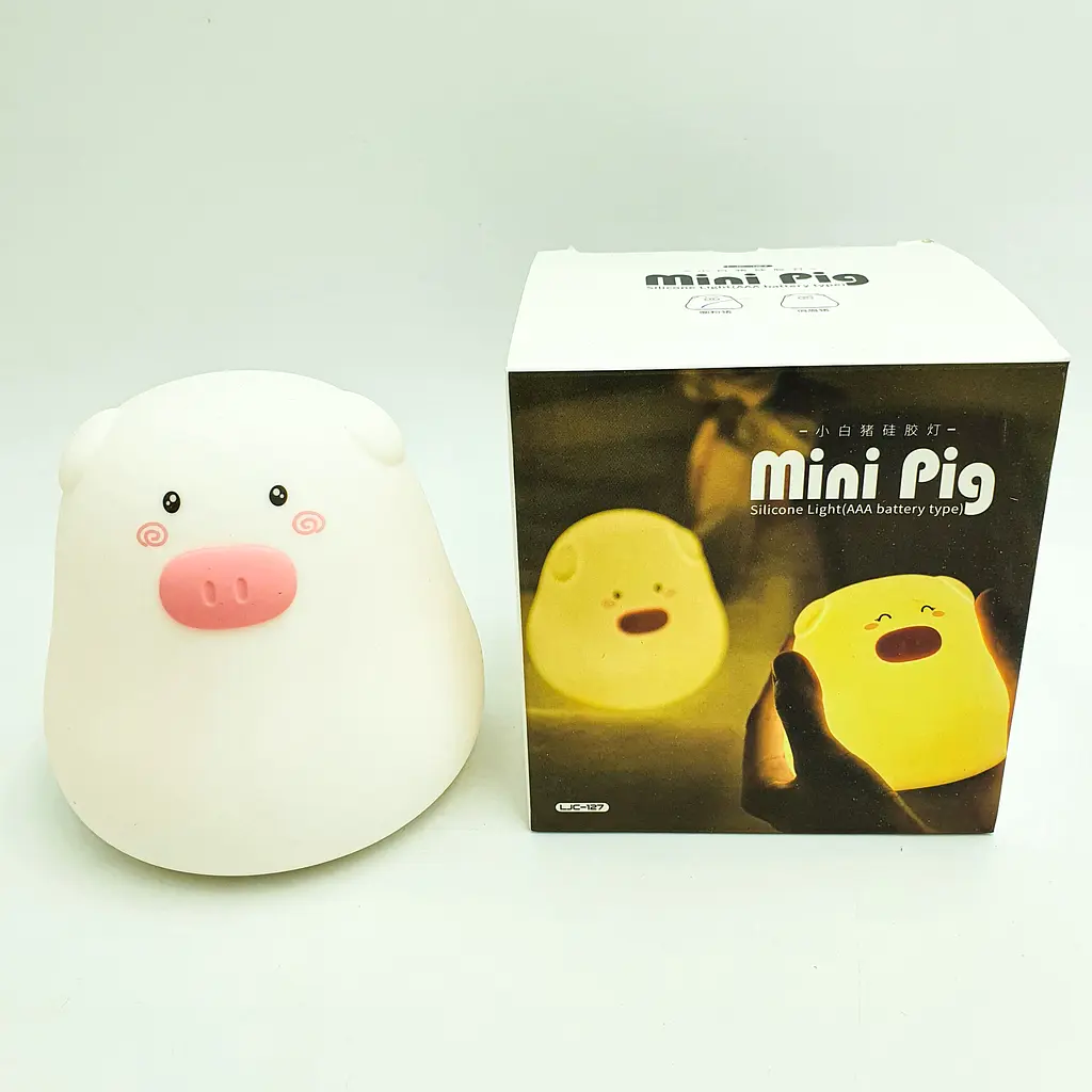 Силіконовий дитячий нічник 7 LED кольорів світильник іграшка Свинка UKC Mini Pig LAMP - фото 2