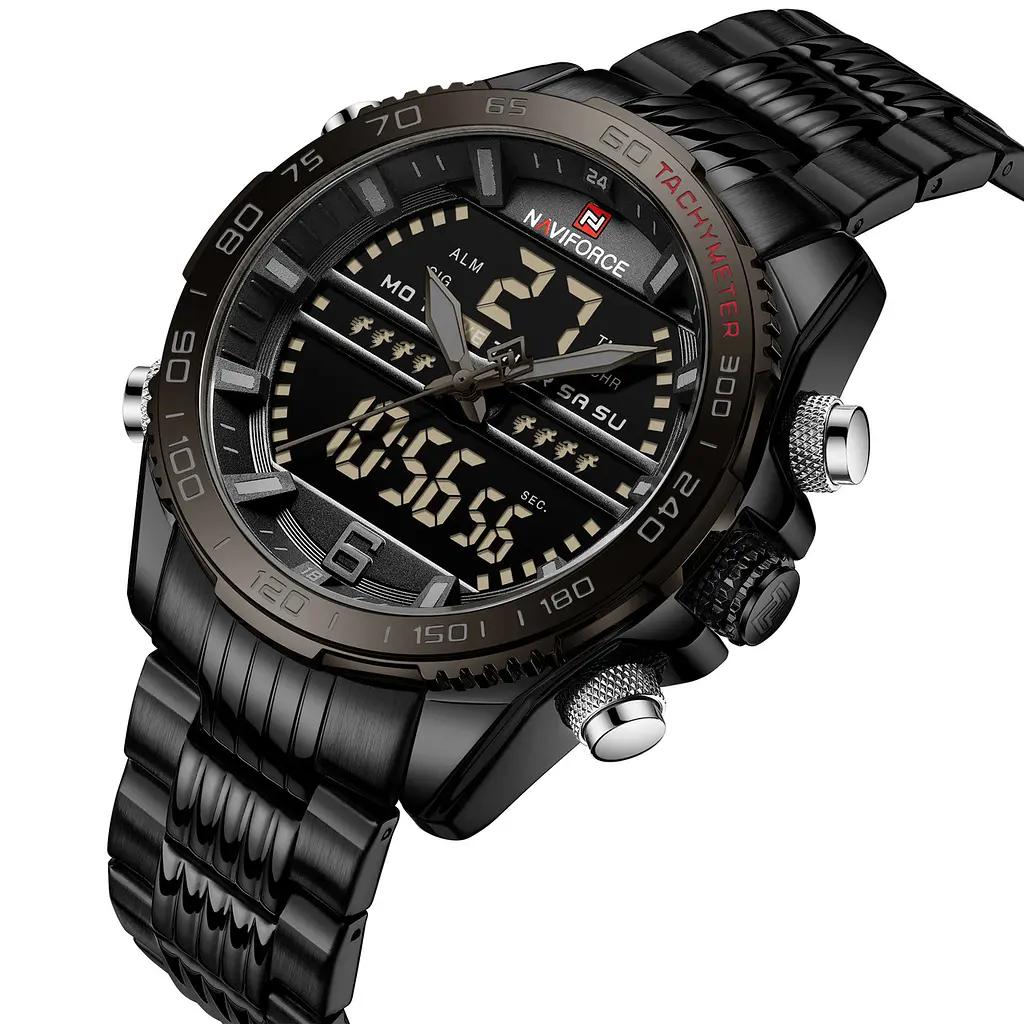 Наручний годинник чоловічий Naviforce Meteor NF9195S Black, NF9195S B/B/B (15225) - фото 2