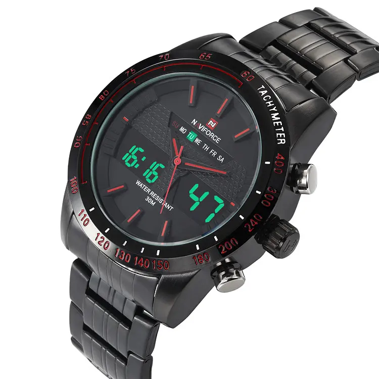 Наручний годинник чоловічий Naviforce Army NF9024 Black Red, NF9024 B/B/R (15218) - фото 2