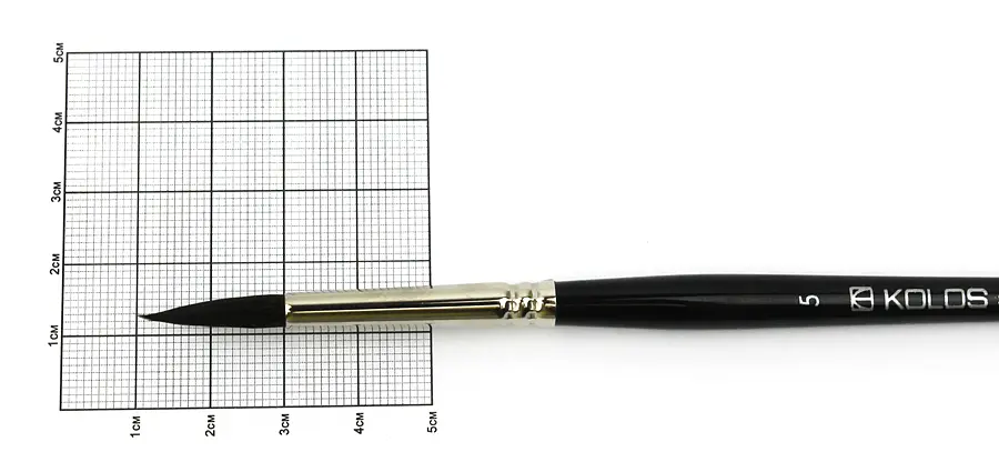Пензель білка кругла Classic 3049R № 5 коротка ручка KOLOS (4823064900101) - фото 2